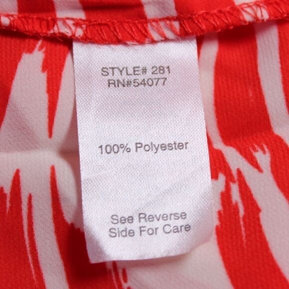 CAbi Red & White Brushstroke Print Dress Sz. Small - Picture 10 of 11